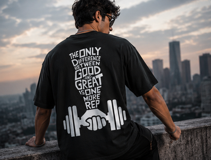 Gym Aura Oversized Tee-Black