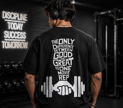 Gym Aura Oversized Tee-Black