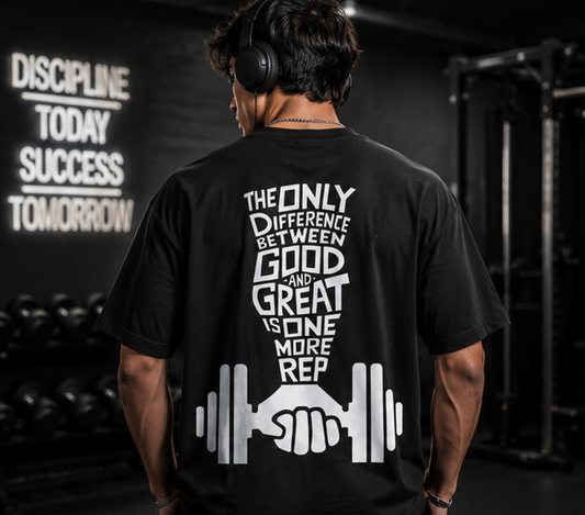 Gym Aura Oversized Tee-Black