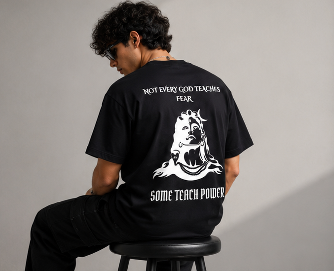 Fear None Oversized Tee-Black