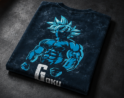 Anime Streetwear Acid Wash Tee – Goku Edition