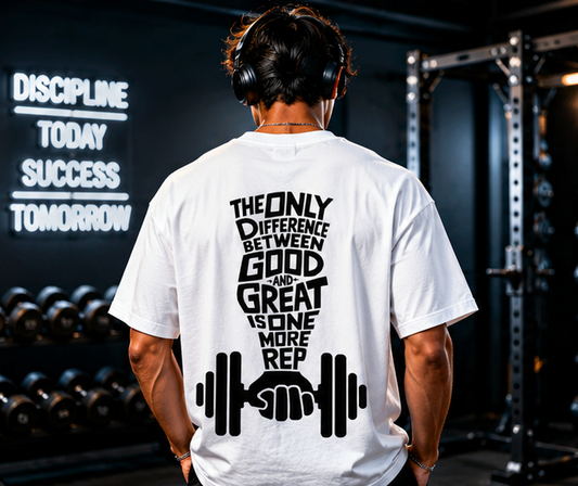 Gym Aura Oversized Tee-White